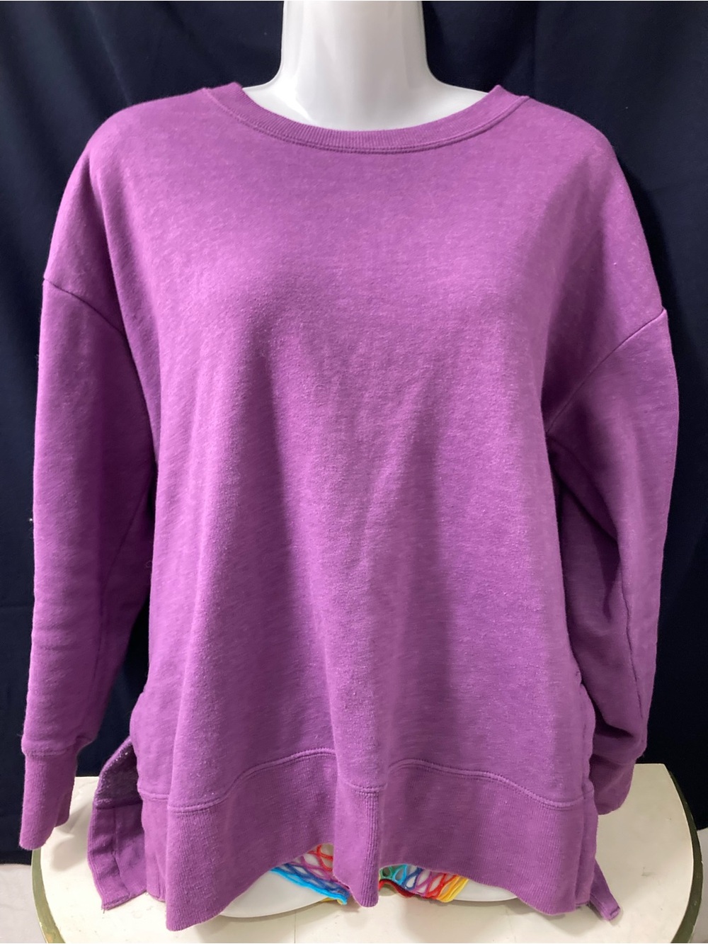 Kersh Purple Oversized Fleece Sweatshirt Small